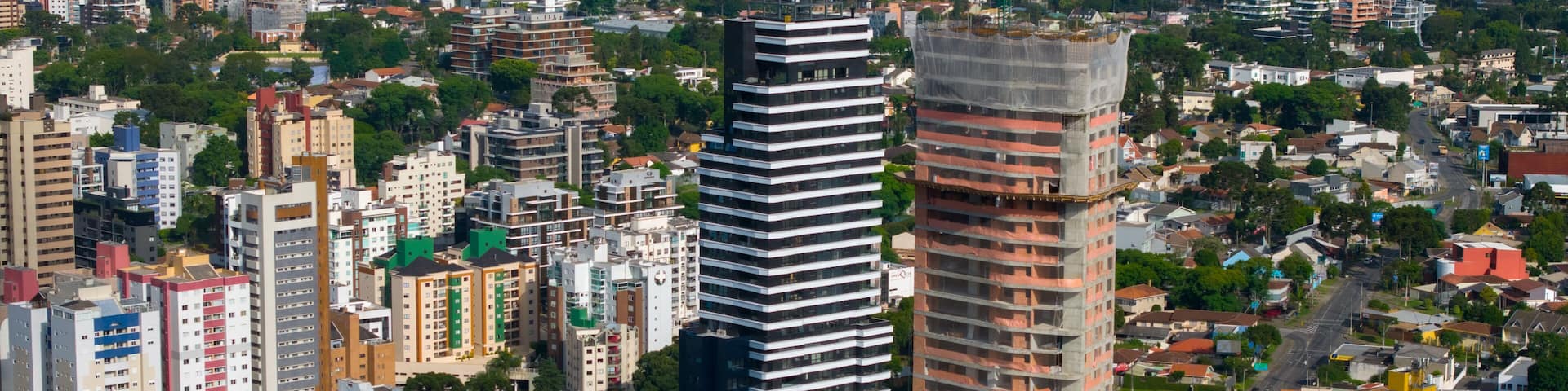 Vista Aérea da cidade de Curitiba, Paraná, Brasil.