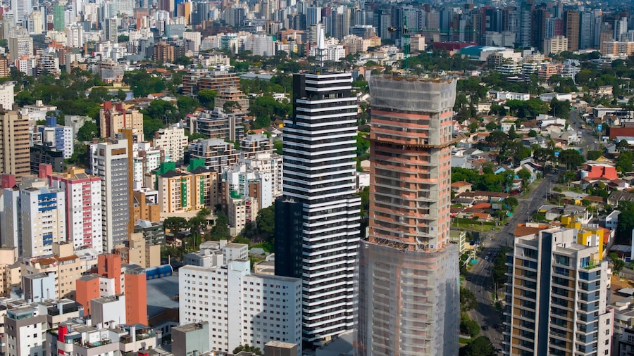 Vista Aérea da cidade de Curitiba, Paraná, Brasil.