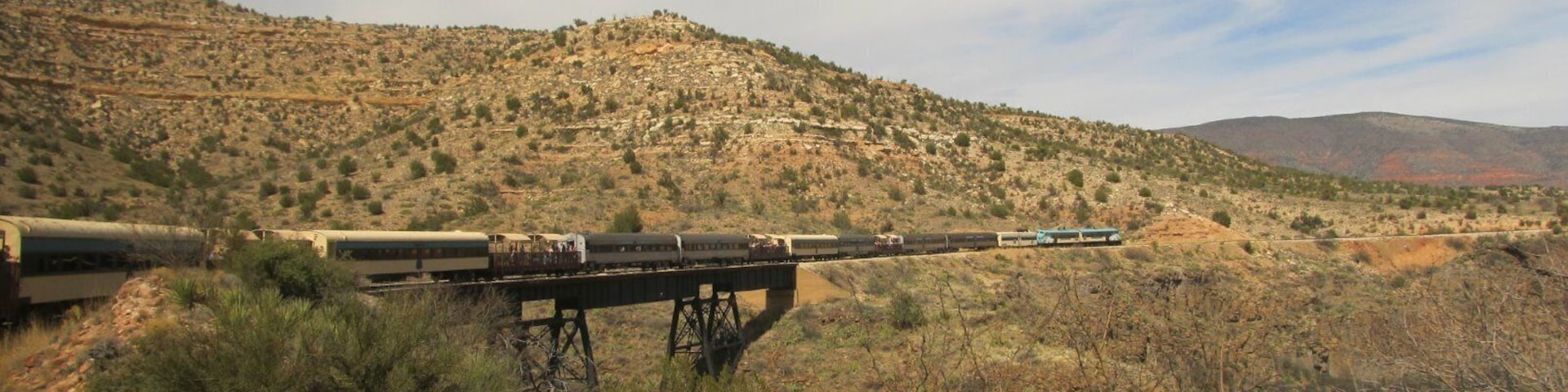 The Verde Canyon Railroad is a heritage railroad running between Clarkdale and Perkinsville in the U.S. state of Arizona. The passenger excursion line operates on 20 miles of tracks of the Clarkdale Arizona Central Railroad, a shortline.