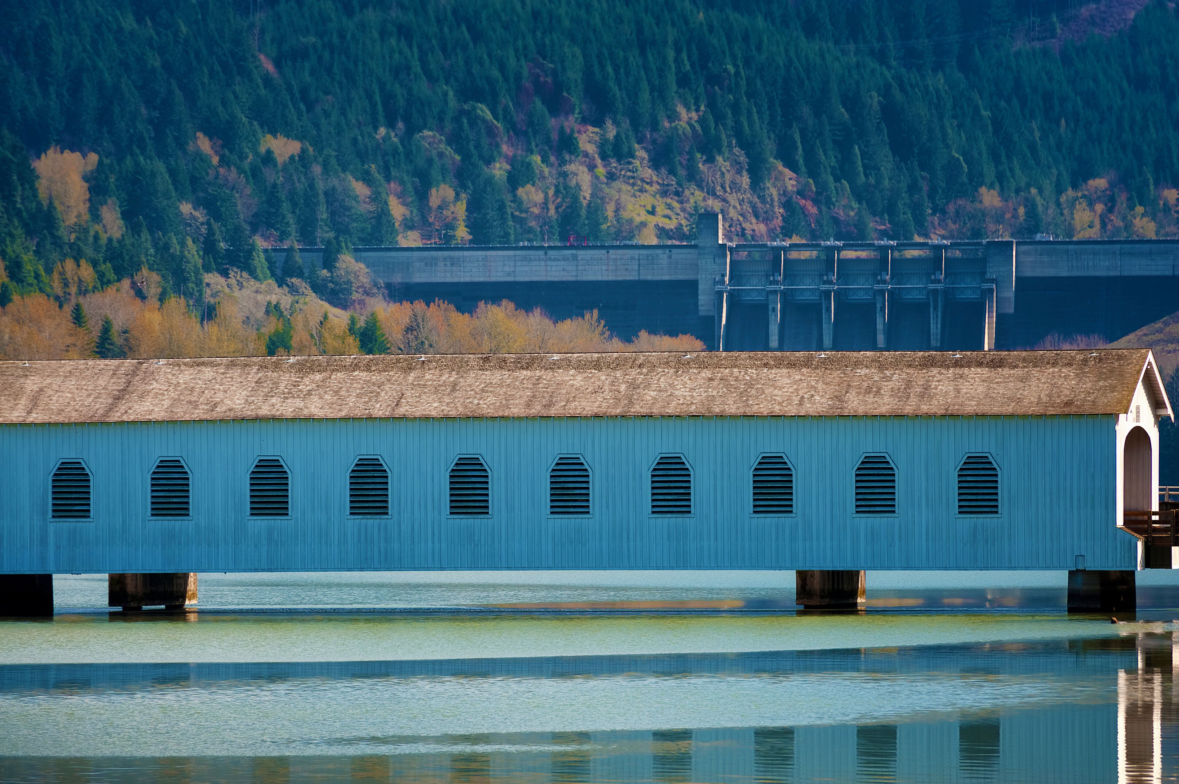 Lowel Cover Bridge on Lake Dexter
