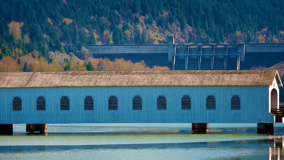 Lowel Cover Bridge on Lake Dexter