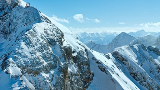 Winter Dachstein mountain massif panorama.