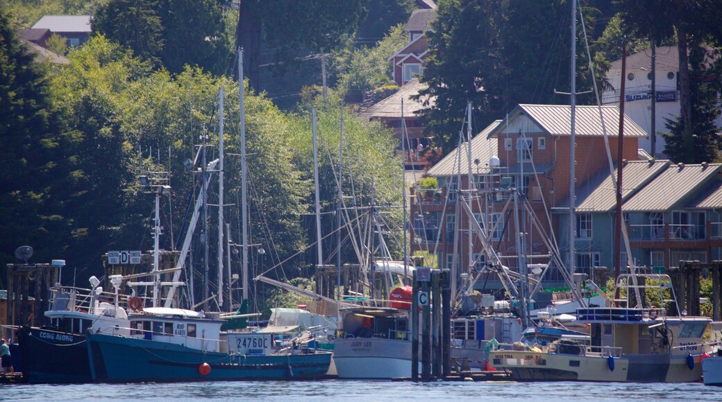 Tofino showing a bay or harbor, a coastal town and boating