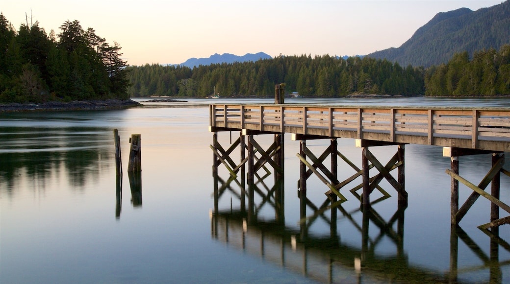 Tofino montrant coucher de soleil et riviĂšre ou ruisseau