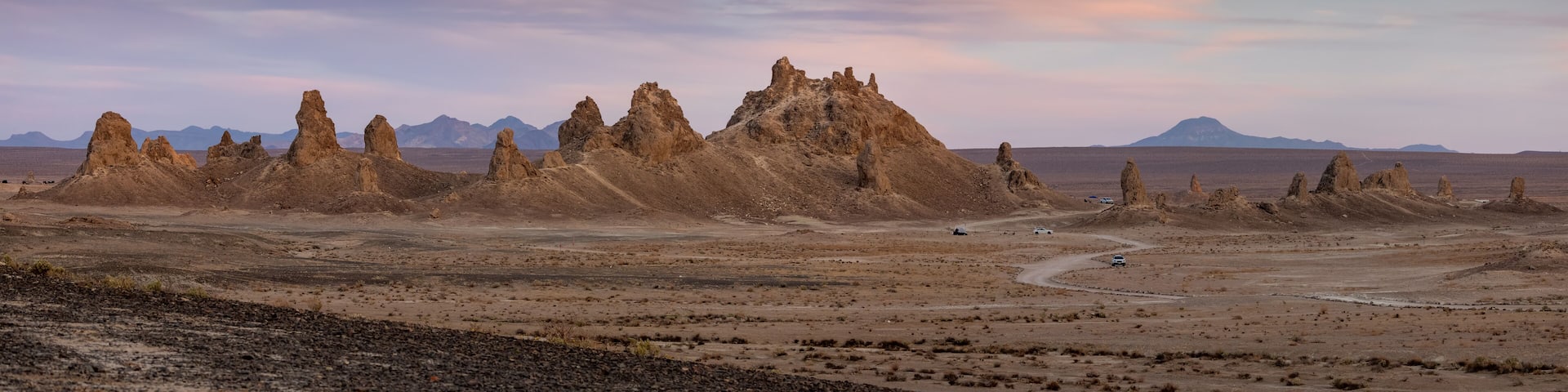 Trona Pinnacles landscape in Searles Valley, California.