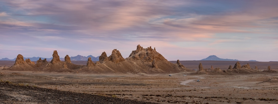 Trona Pinnacles landscape in Searles Valley, California.
