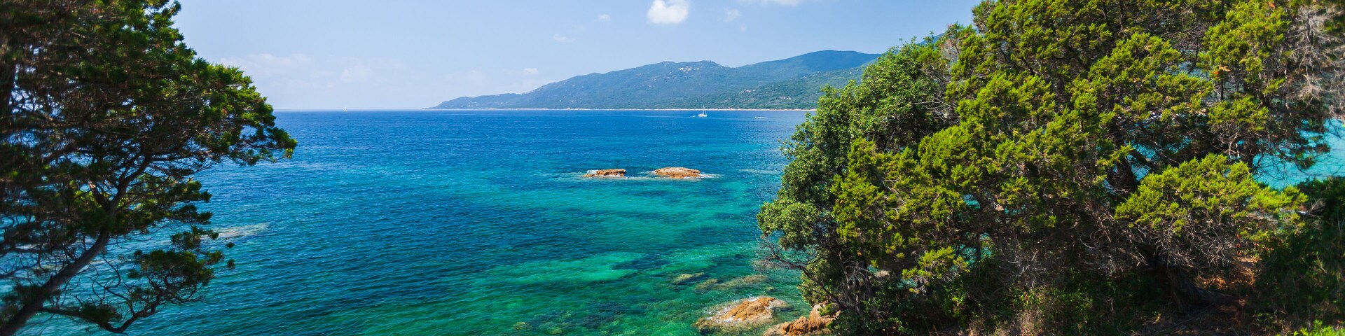 Cupabia beach. Summer landscape of Corsica island on a sunny day
