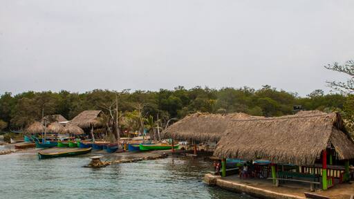 Casa de palma en una playa de la costa caribe de colombia