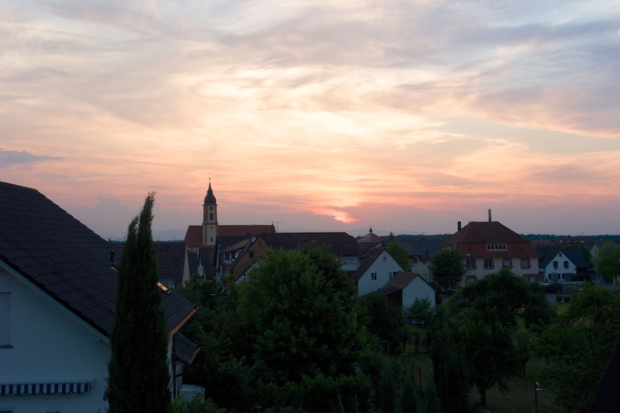 Sonnenuntergang über Ringsheim