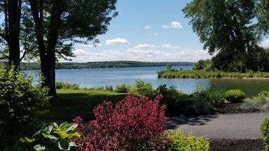 View of Conesus lake from the gardens in Vitale Park on the northern end of the lake.