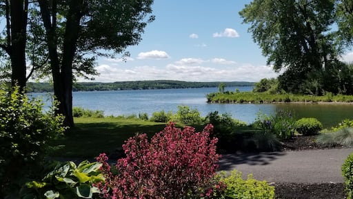 View of Conesus lake from the gardens in Vitale Park on the northern end of the lake.