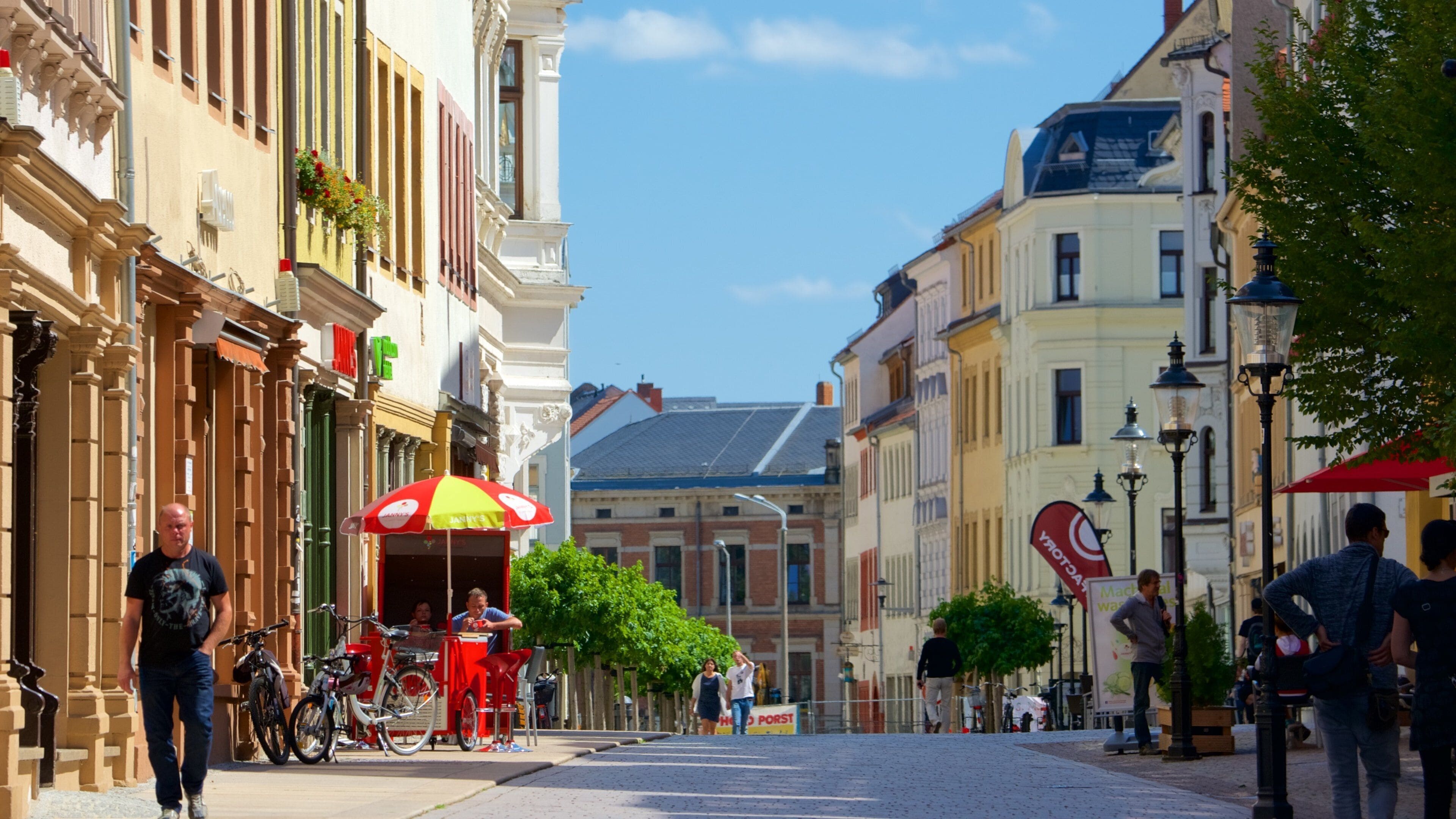 Freiberg showing street scenes
