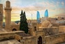 Old and modern architecture in Baku city, Azerbaijan
