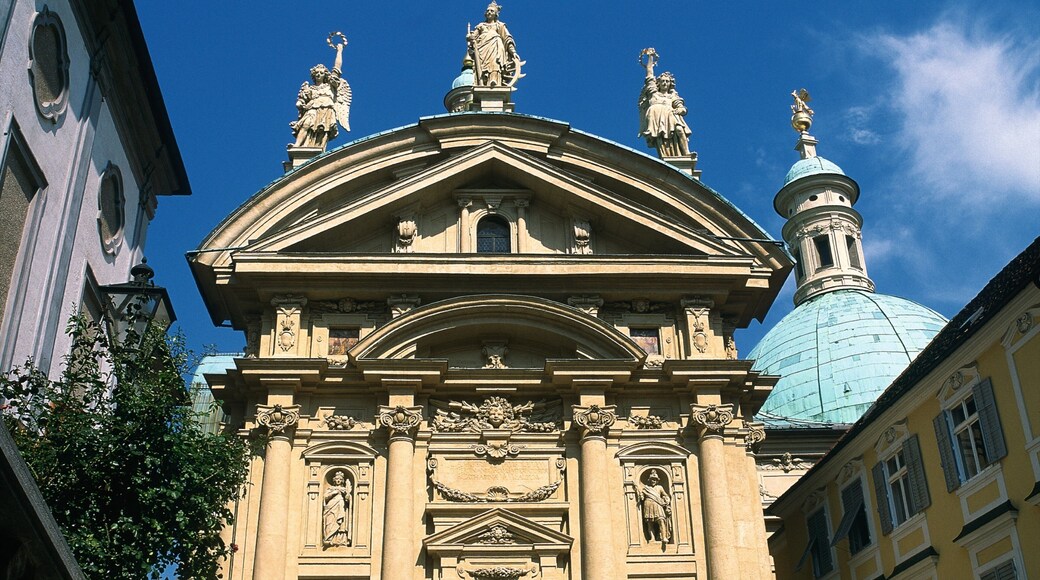 Mausoleum of Emperor Ferdinand II. showing a monument, a city and heritage architecture