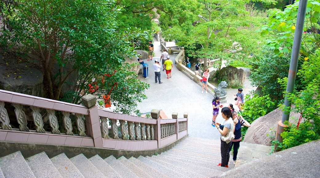 Nanputuo Temple which includes a temple or place of worship and religious elements as well as a small group of people