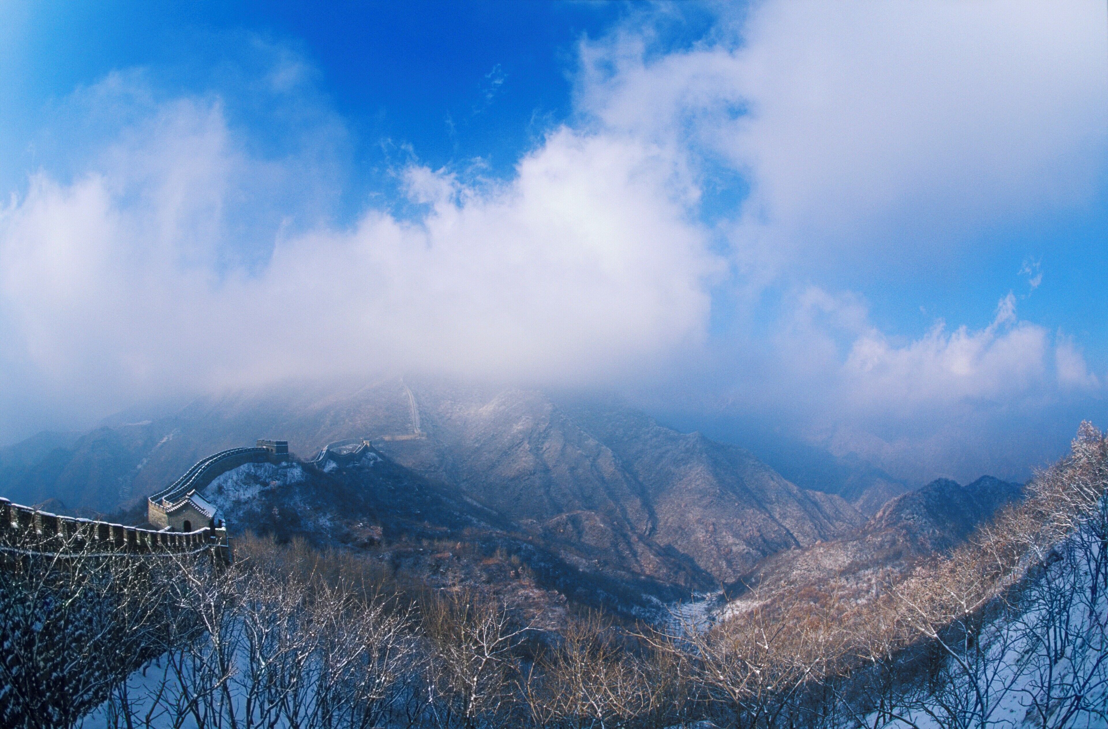 High angle view of a surrounding wall, Great Wall Of China, China