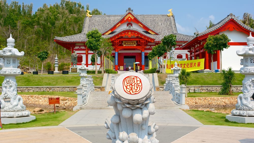 Guanyin Statue of Hainan featuring outdoor art and a square or plaza