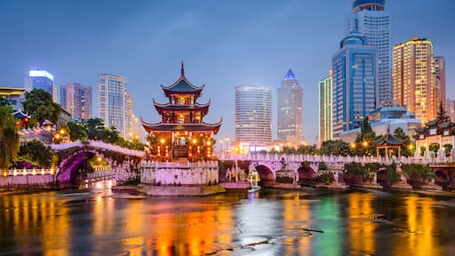 Guiyang, China skyline at Jiaxiu Pavilion on the Nanming River., Shutterstock ID 245773270, Purchase Order: -