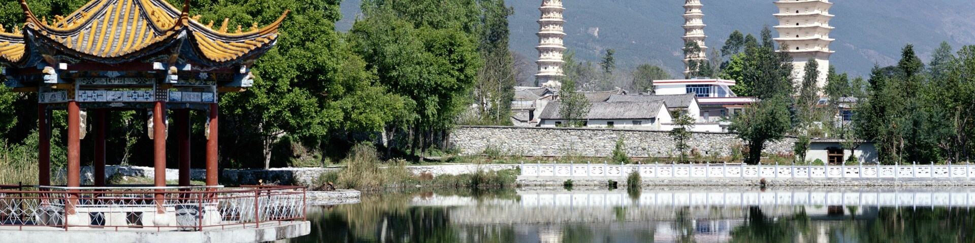 China, Yunnan Province, Dali, Three Pagodas of Chongsheng Temple