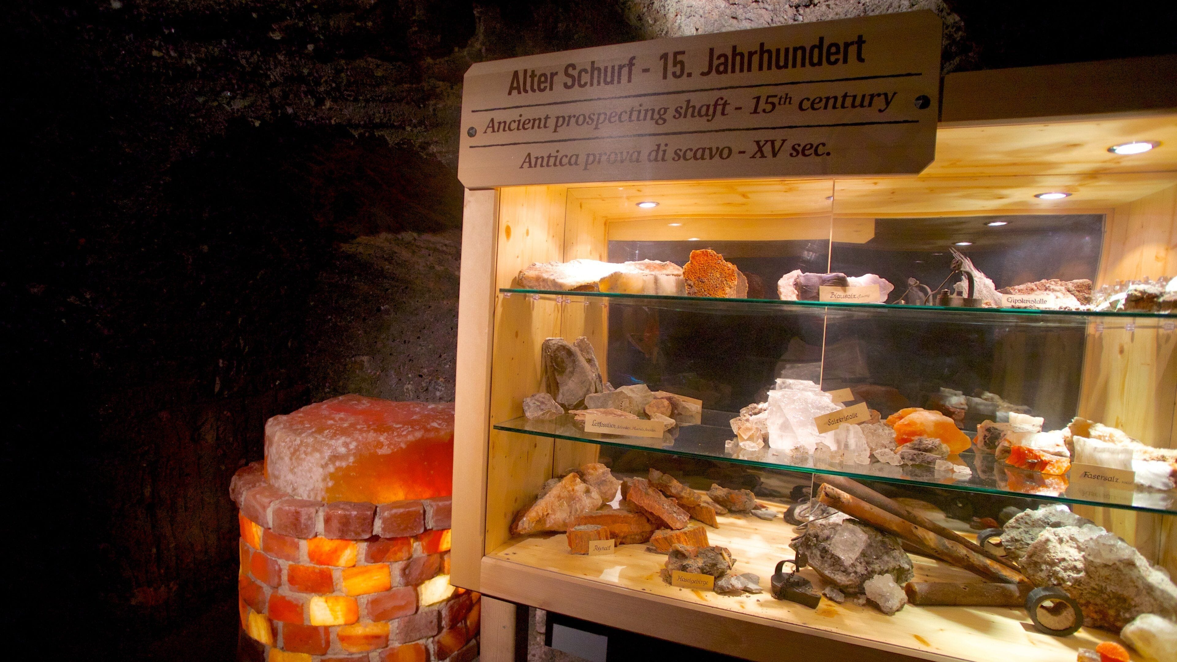 Salzburg featuring signage and interior views