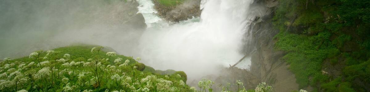 Krimmler Waterfalls which includes rapids, a waterfall and tranquil scenes