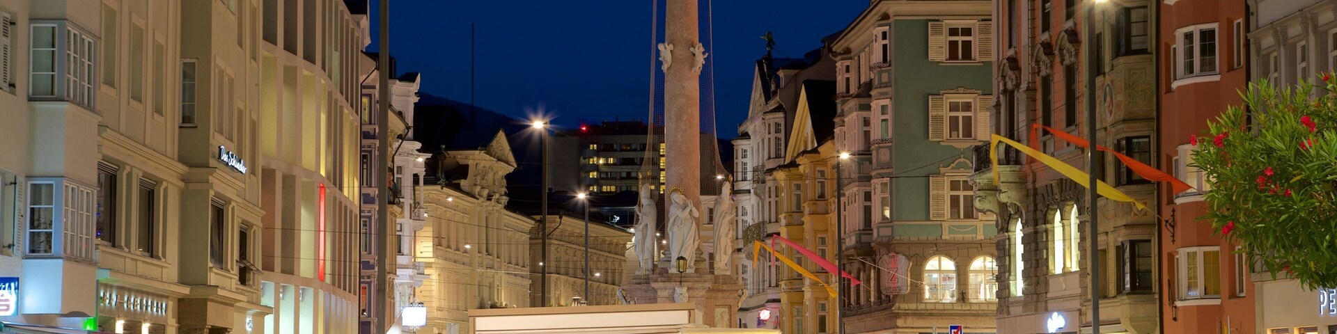 St. Anne’s Column showing heritage elements and night scenes