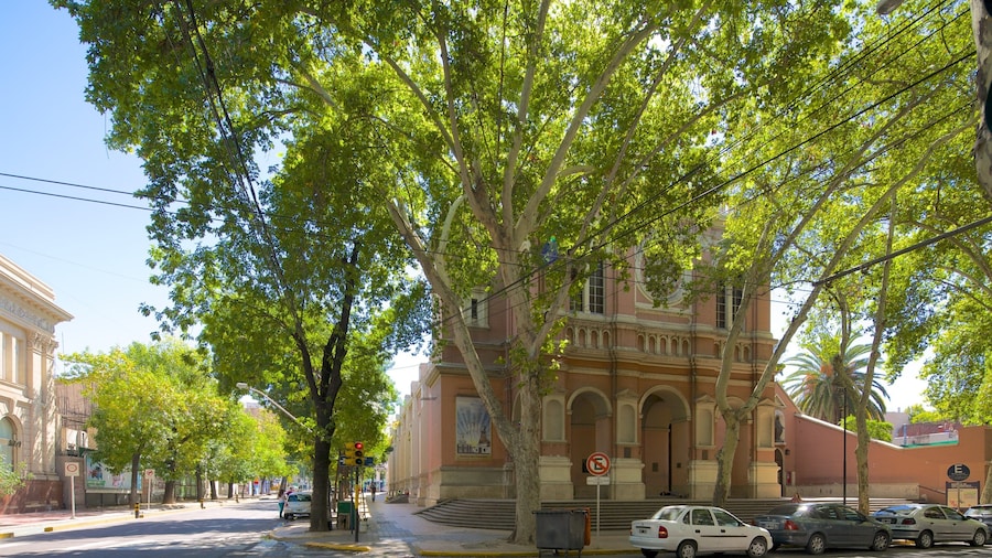 Basilica de San Francisco showing street scenes, a church or cathedral and heritage architecture