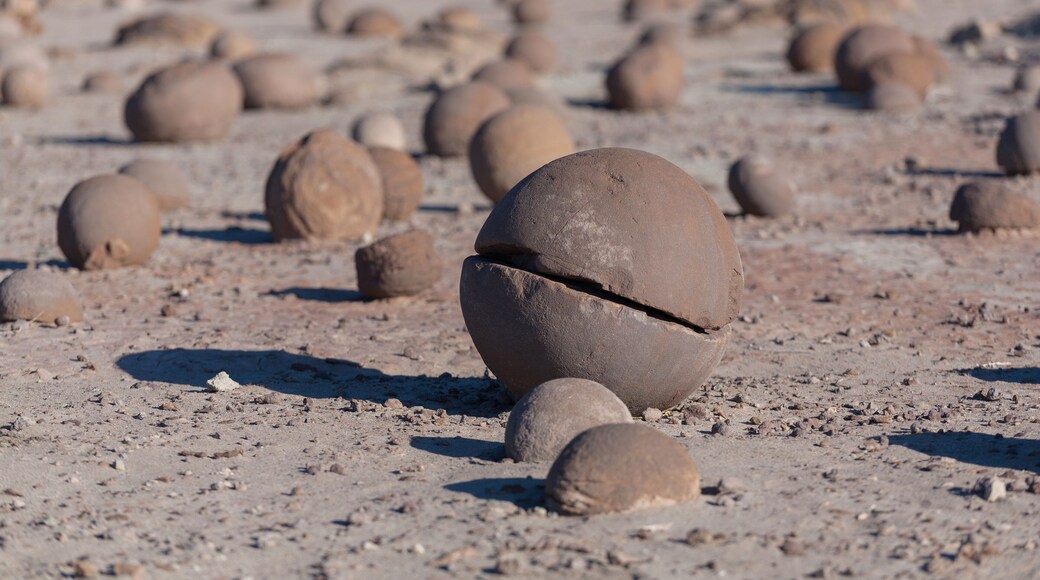 Rock formations in a national park Ischigualasto, Moon Valley (Valle de la Luna), San Juan, Argentina