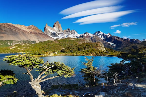 Laguna Capri and mount Fitz Roy, Los Glaciares National Park, Patagonia, Argentina