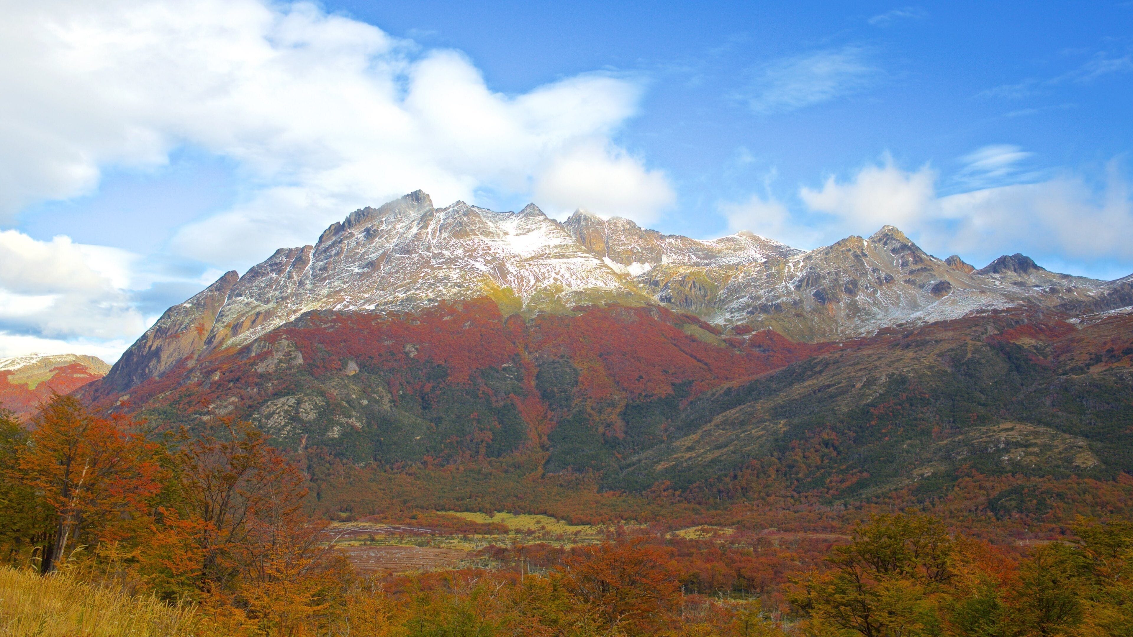 Tierra del Fuego National Park showing autumn colours, landscape views and mountains