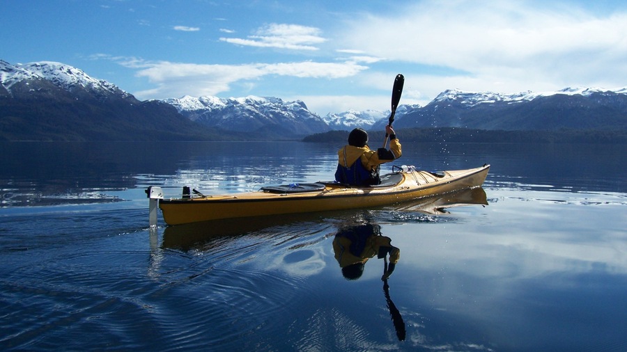 Nahuel Huapi National Park showing landscape views, kayaking or canoeing and a lake or waterhole