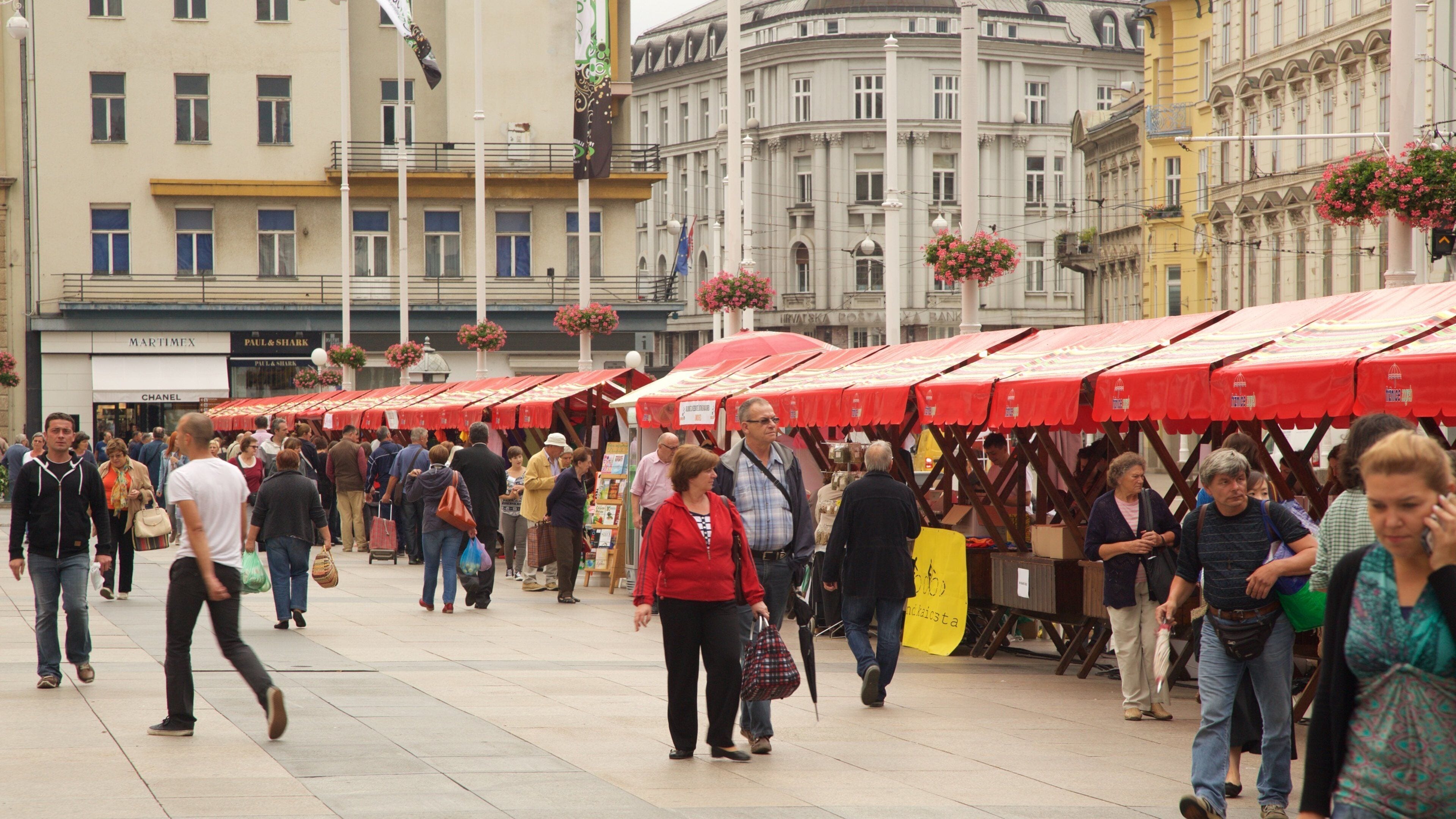 Ban Jelacic Square featuring street scenes