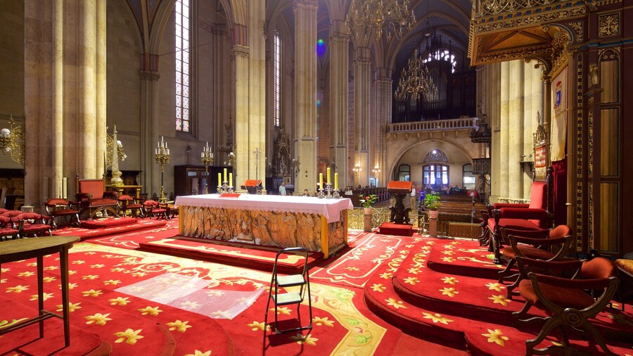 Zagreb Cathedral showing interior views and a church or cathedral