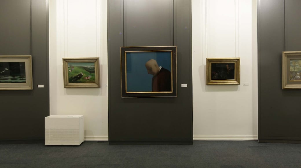 The Croatian Museum of Naive Art featuring interior views and art