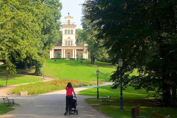 Park Maksimir featuring a park and heritage architecture as well as an individual femail
