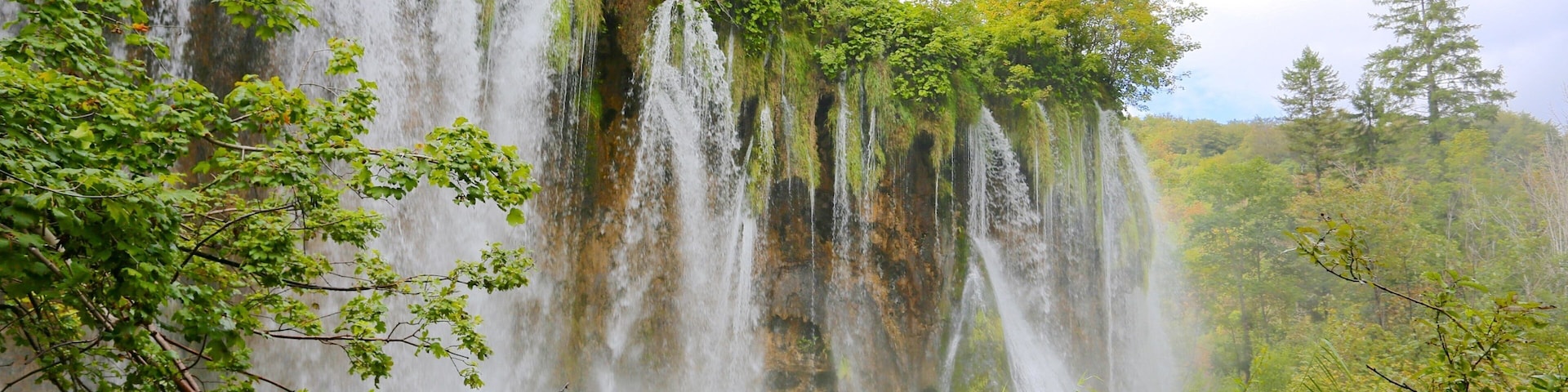 Plitvice Lakes National Park - Entrance 1 showing a waterfall
