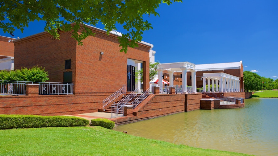 Montgomery Museum of Fine Arts showing a pond and heritage architecture