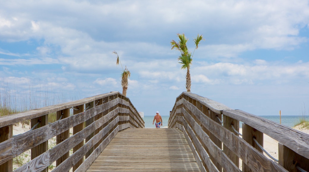 Gulf State Park que incluye una playa y vistas generales de la costa