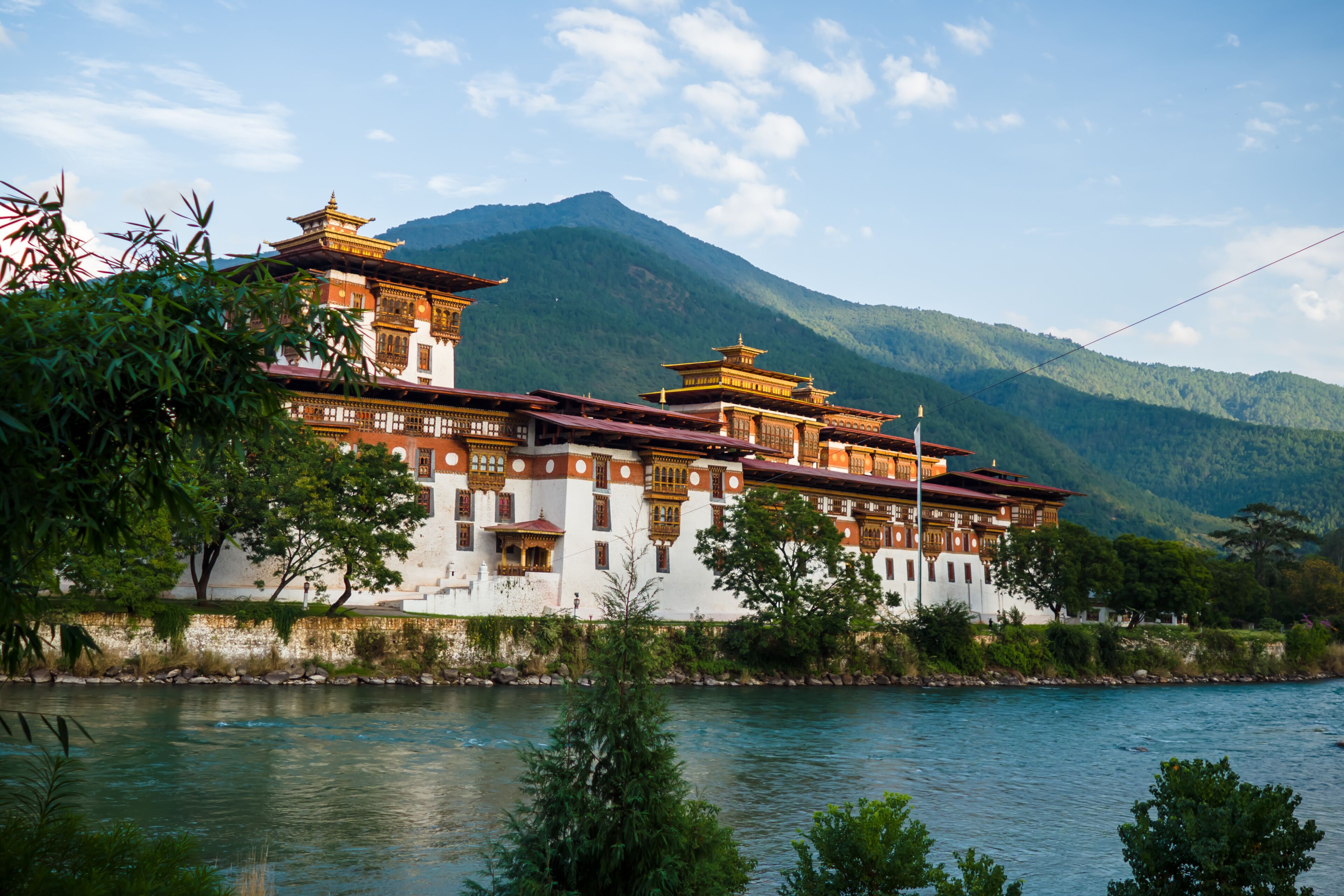 The Dzong Monastery in Bhutan Himalayas mountain
