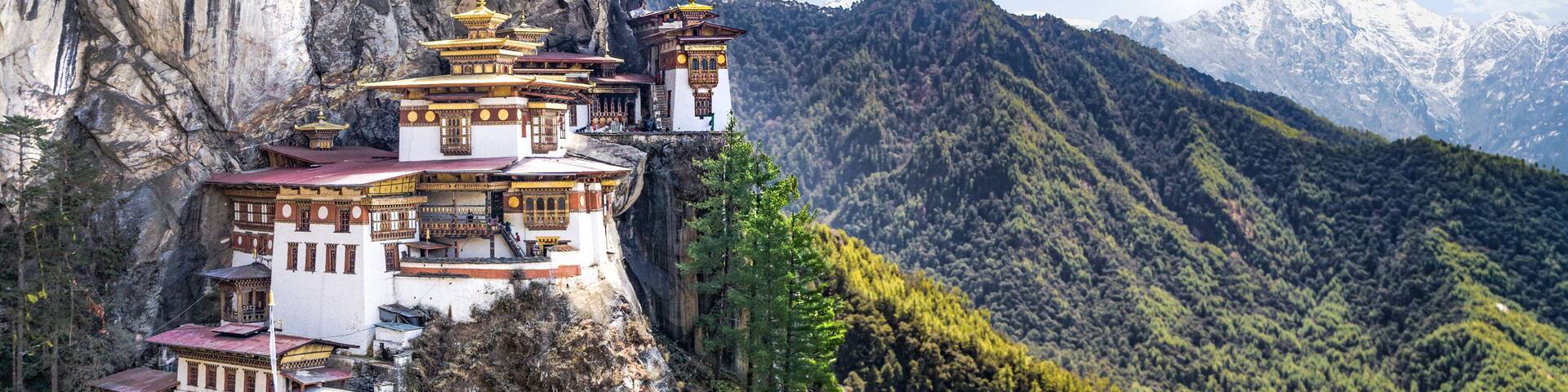 Taktshang Goemba or Tiger's nest Temple or Tiger's nest monastery the beautiful buddhist temple.The most sacred place in Bhutan is located on the high cliff mountain with sky of Paro valley, Bhutan.