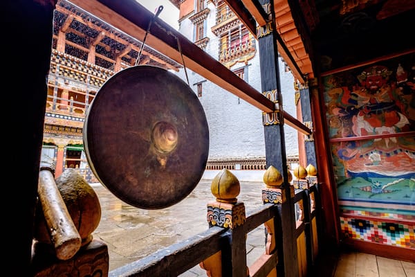 Prayer bell in a dzong in Paro, Bhutan