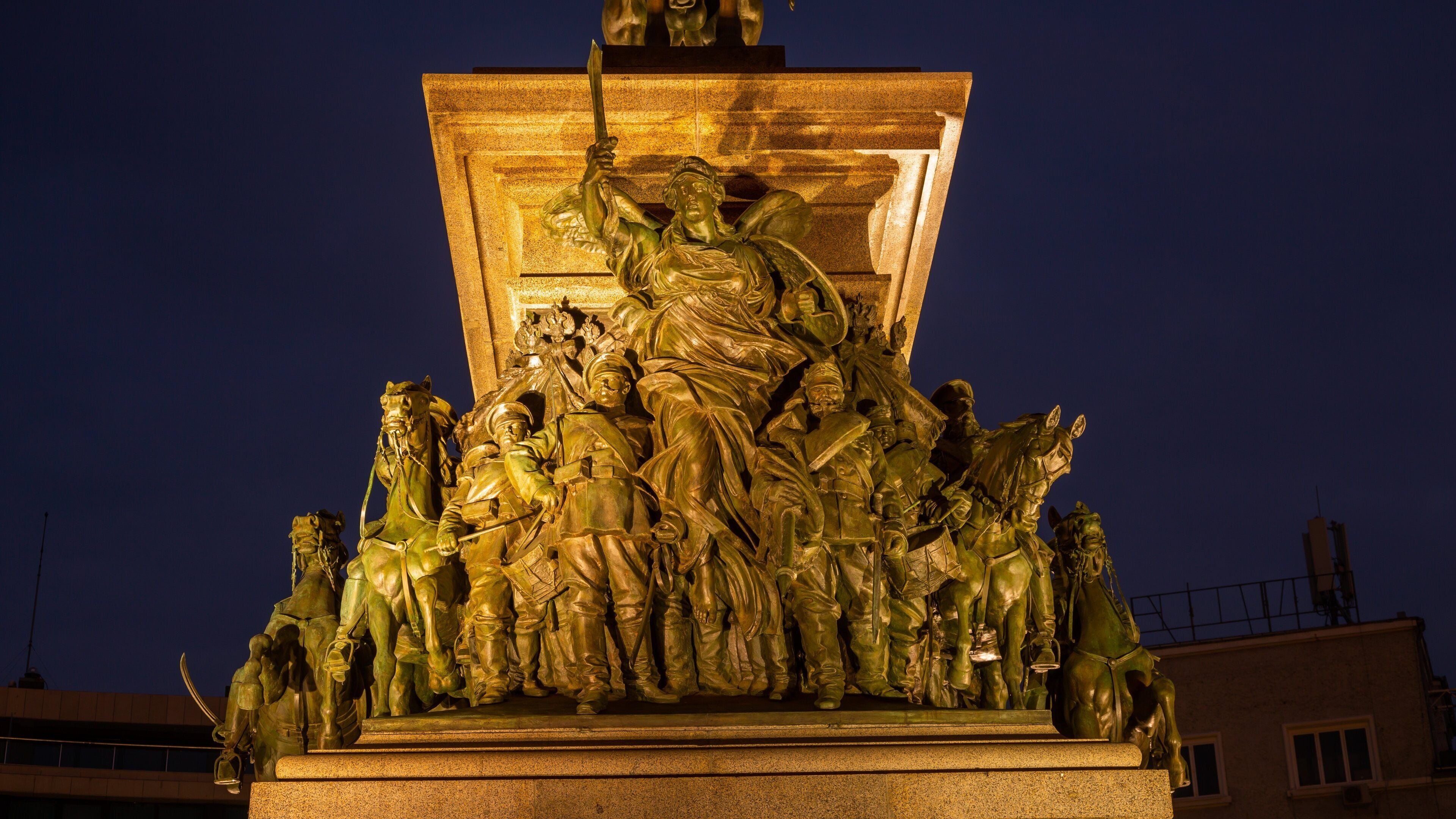 Monument to the Liberating Tsar which includes heritage elements and a statue or sculpture