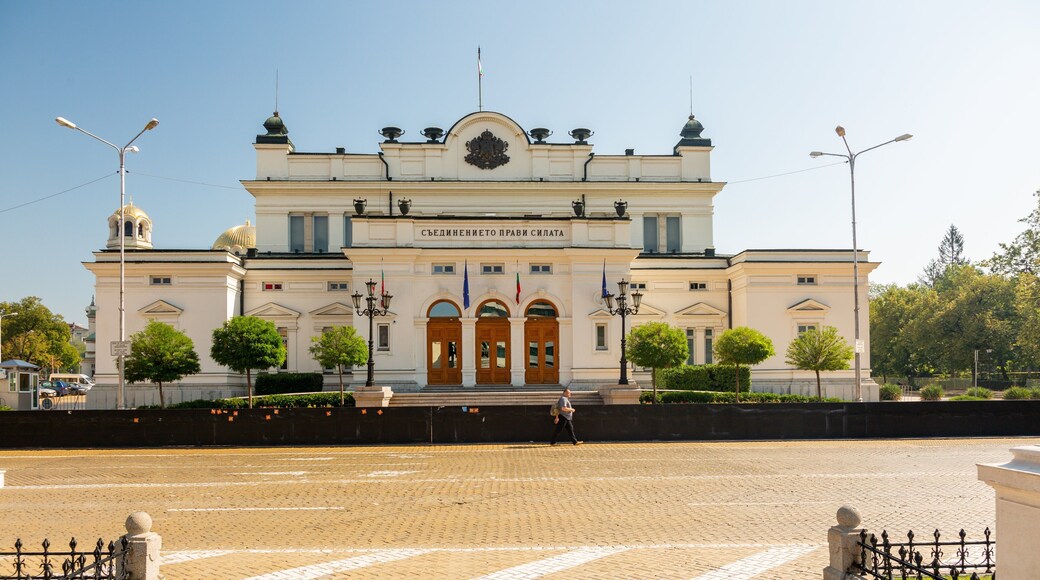 Bulgarian Parliament which includes heritage architecture and an administrative buidling