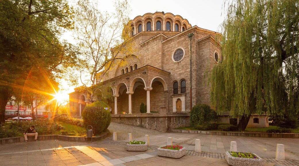 Saint Nedelya Church featuring a sunset and heritage architecture