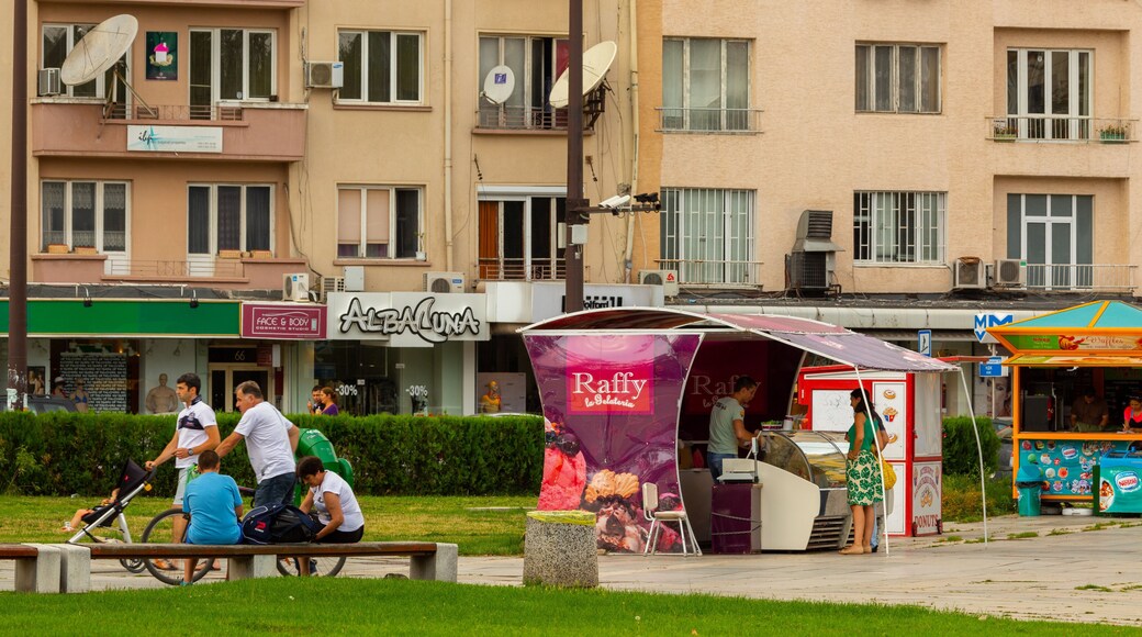 National Palace of Culture showing street scenes and markets