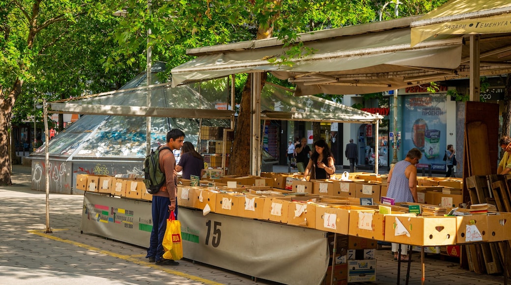 Slaveykov Square showing markets as well as an individual male