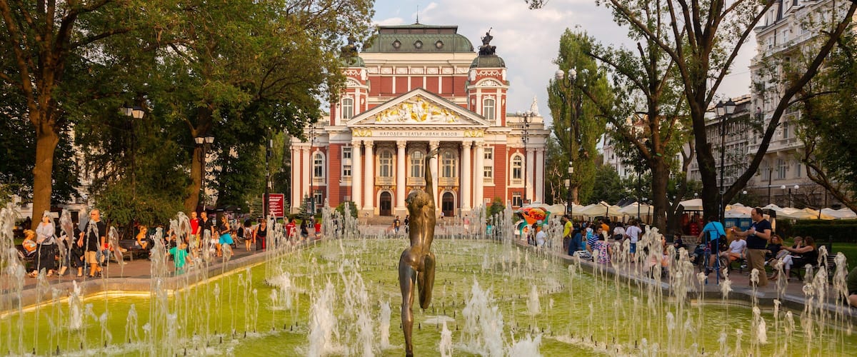 Prince Alexander of Battenberg Square featuring a statue or sculpture and a fountain