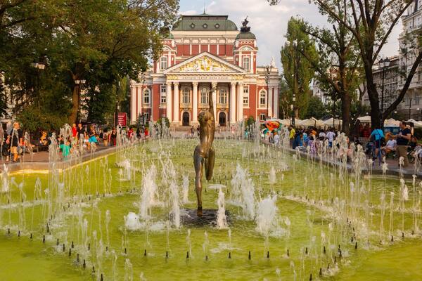 Prince Alexander of Battenberg Square featuring a statue or sculpture and a fountain