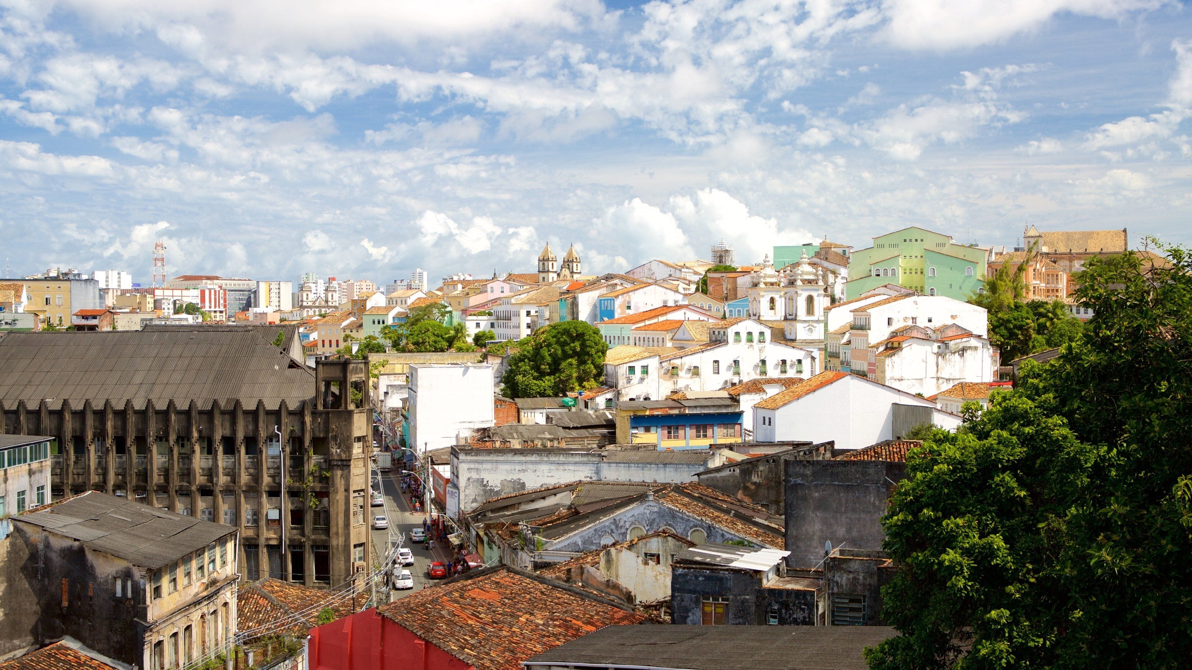 São Francisco Church and Convent of Salvador featuring a small town or village