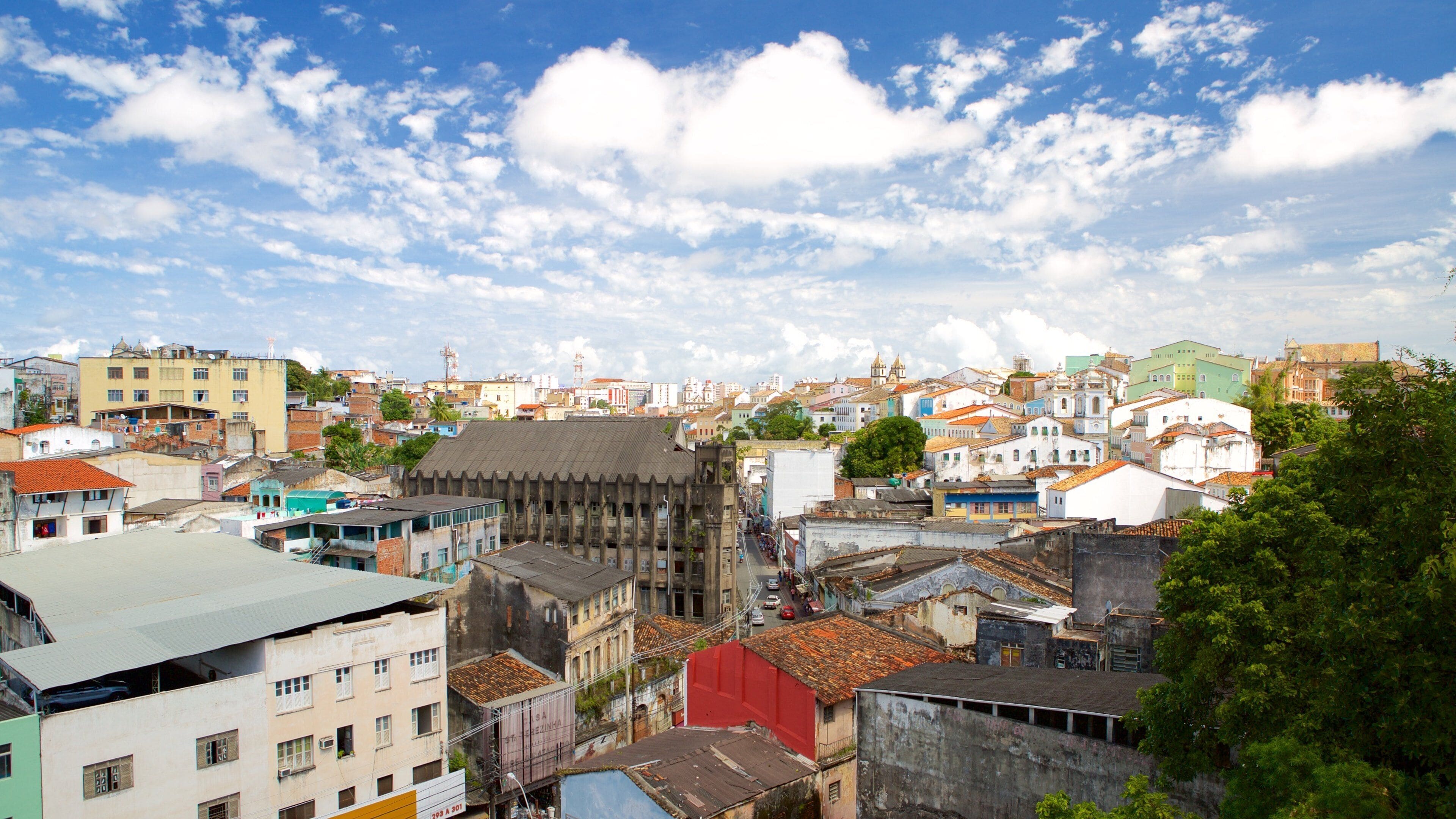 Sao Francisco Church and Convent of Salvador featuring a small town or village